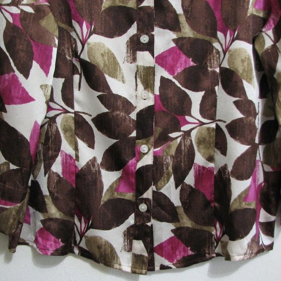 Samantha Gray Size 14 Magenta Brown Blouse Shirt - Picture 4 of 4